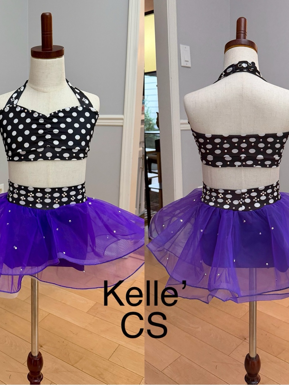 Purple and black costume CS